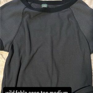 Wild Fable Black Ribbed Crop Top